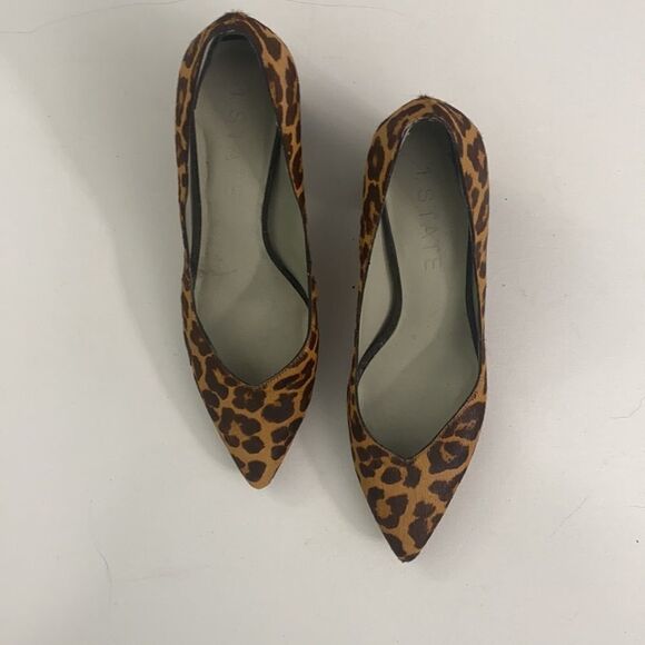 1. State Cheetah Print Pointed Toe Block Heel - Picture 2 of 7